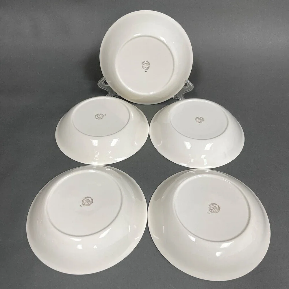 Pope Gosser Encore Soup Cereal‎ Bowls Platinum Trim 7 5/8